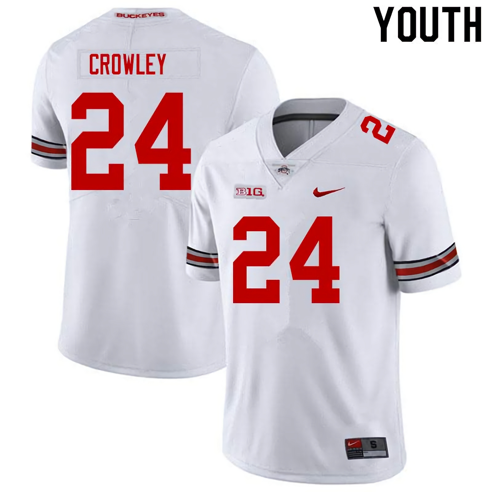 Marcus Crowley Ohio State Buckeyes Youth NCAA #24 Nike White College Stitched Football Jersey WHE1356NJ